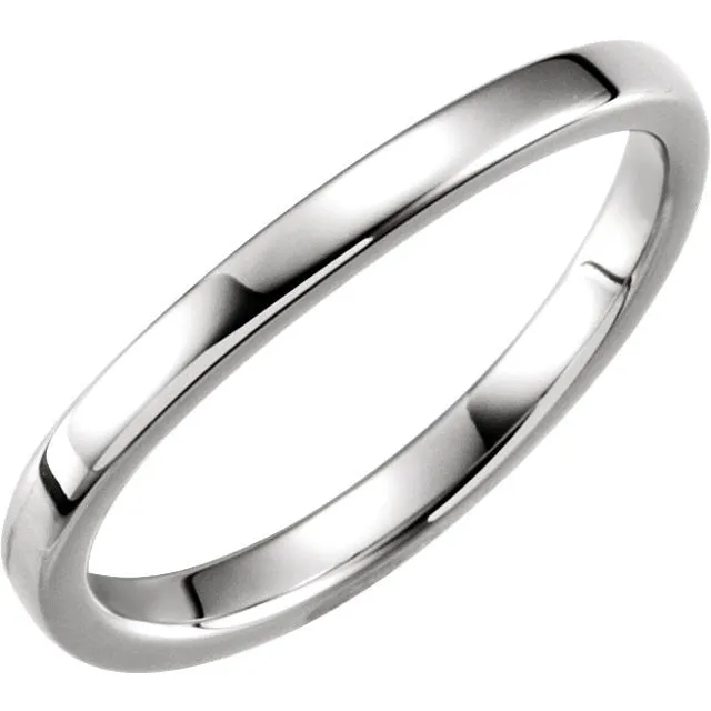 14k White Gold 1.65mm Ladies Stackable Band Size 5