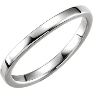 14k White Gold 1.65mm Ladies Stackable Band Size 5