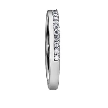 14K White, Yellow or Rose Gold (0.25ct) Diamond Stackable Wedding Band White