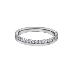 14K White, Yellow or Rose Gold (0.25ct) Diamond Stackable Wedding Band White