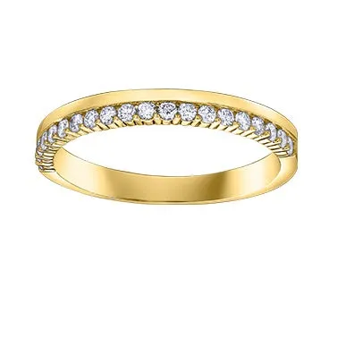 14K White, Yellow or Rose Gold (0.25ct) Diamond Stackable Wedding Band White