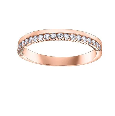 14K White, Yellow or Rose Gold (0.25ct) Diamond Stackable Wedding Band White
