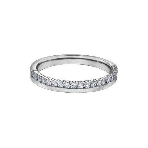 14K White, Yellow or Rose Gold (0.25ct) Diamond Stackable Wedding Band White