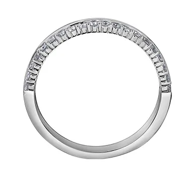 14K White, Yellow or Rose Gold (0.25ct) Diamond Stackable Wedding Band White