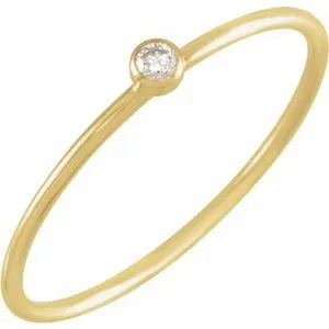 14K Yellow .03 CT Diamond Stackable Ring Size 7
