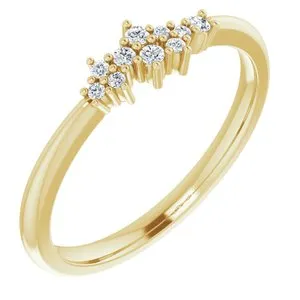 14K Yellow .08 CTW Diamond Stackable Cluster Ring