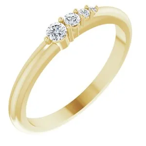 14K Yellow 1/10 CTW Natural Diamond Graduated Stackable Ring