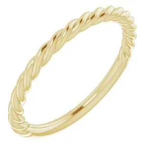 14K Yellow 1.5 mm Twisted Rope Band Size 5