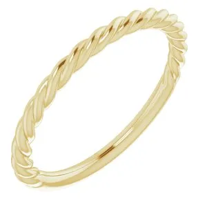 14K Yellow 1.5 mm Twisted Rope Band Size 6