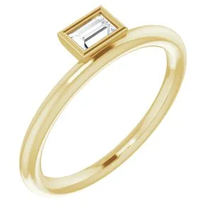 14K Yellow 1/6 CT Diamond Asymmetrical Stackable Ring