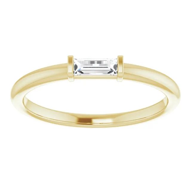 14K Yellow 1/8 CTW Diamond Stackable Ring