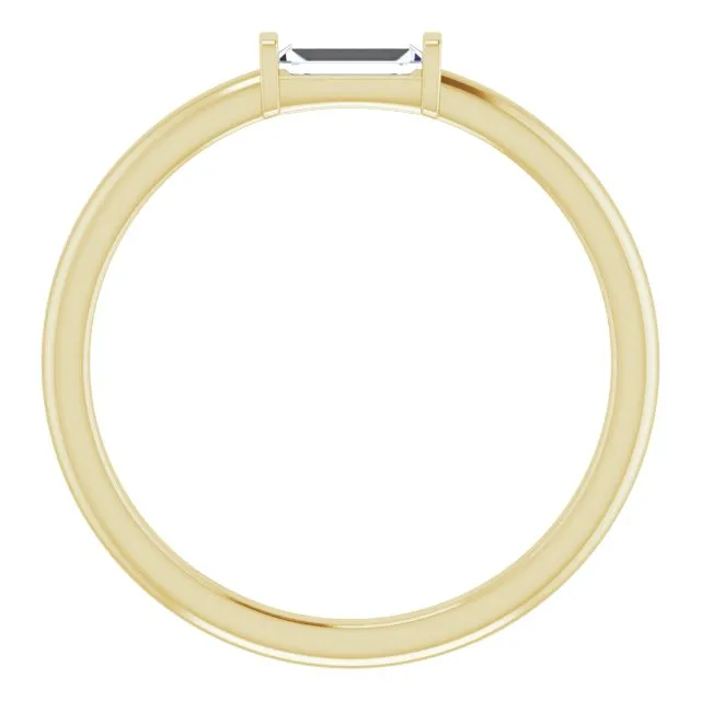 14K Yellow 1/8 CTW Diamond Stackable Ring