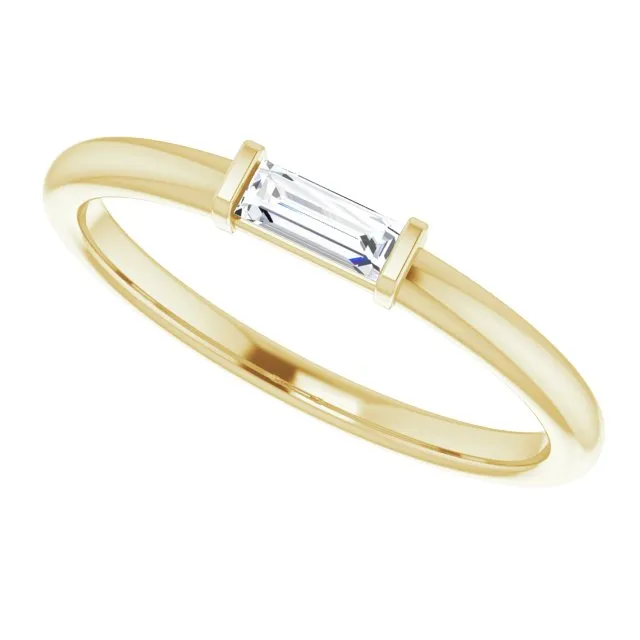14K Yellow 1/8 CTW Diamond Stackable Ring