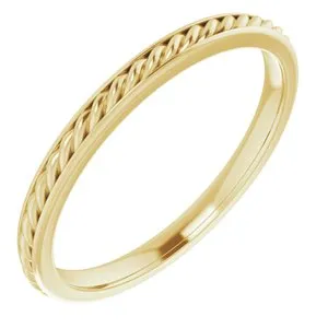 14K Yellow 2 mm Rope Band Size 8
