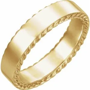 14K Yellow 5 mm Rope Pattern Band Size 11