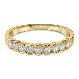 14k Yellow Gold and Round Diamond Victor Corp. Stackable Band