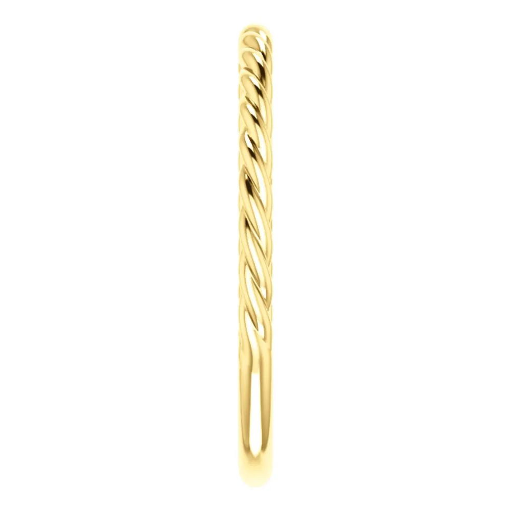 14k Yellow Gold Rope Design Band, Size 7