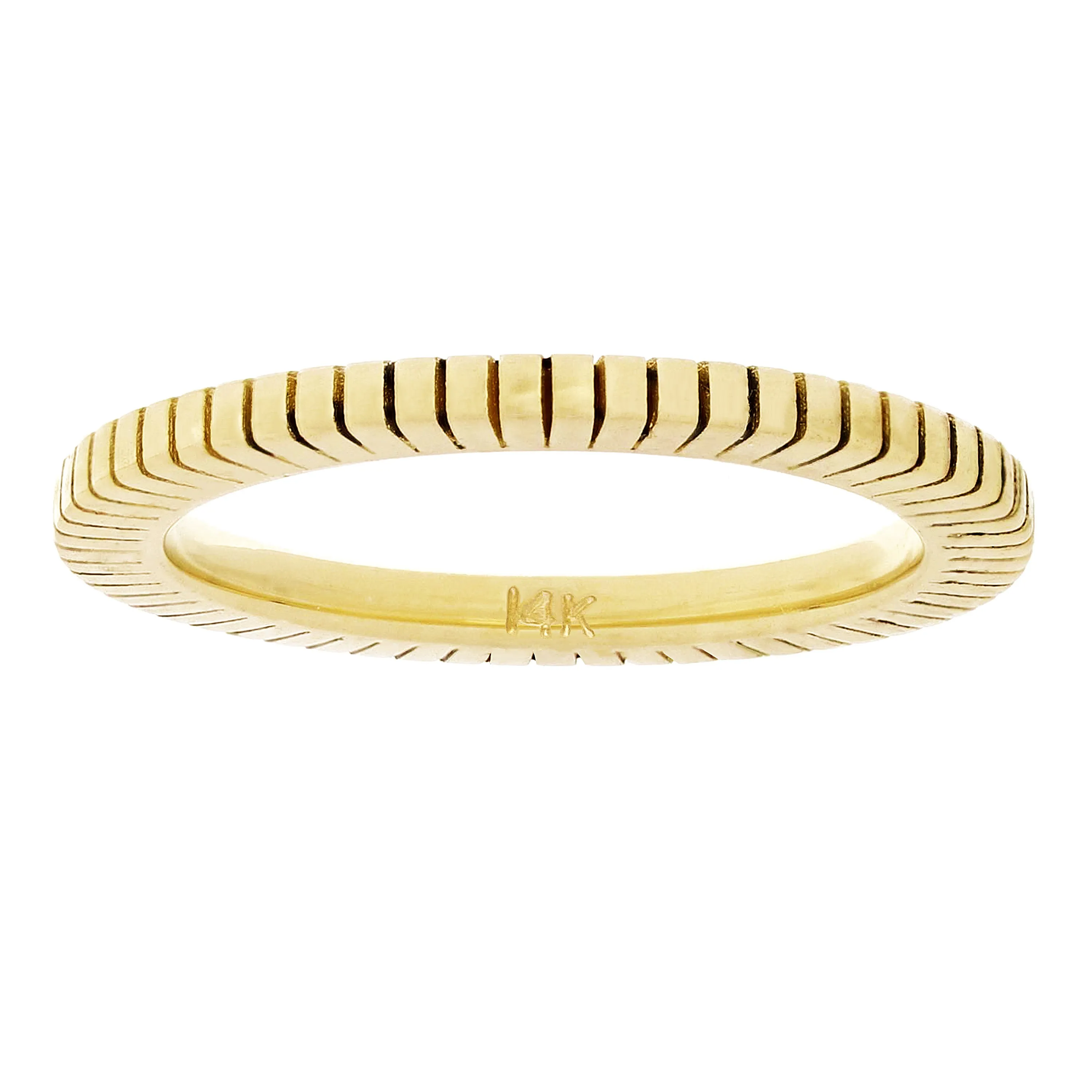 14k Yellow Gold Square Sliced Stackable Ring Size 8 1.9mm 3.9 grams