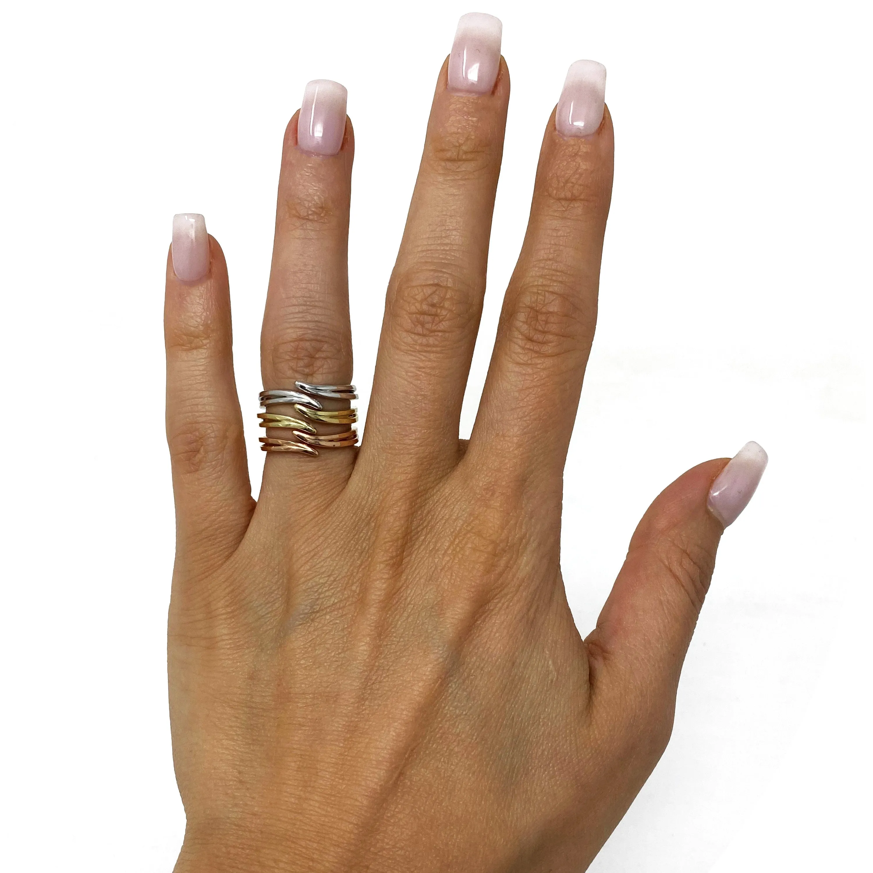 14k Yellow Gold Stackable Bypass Ring 2.4 grams Size 6