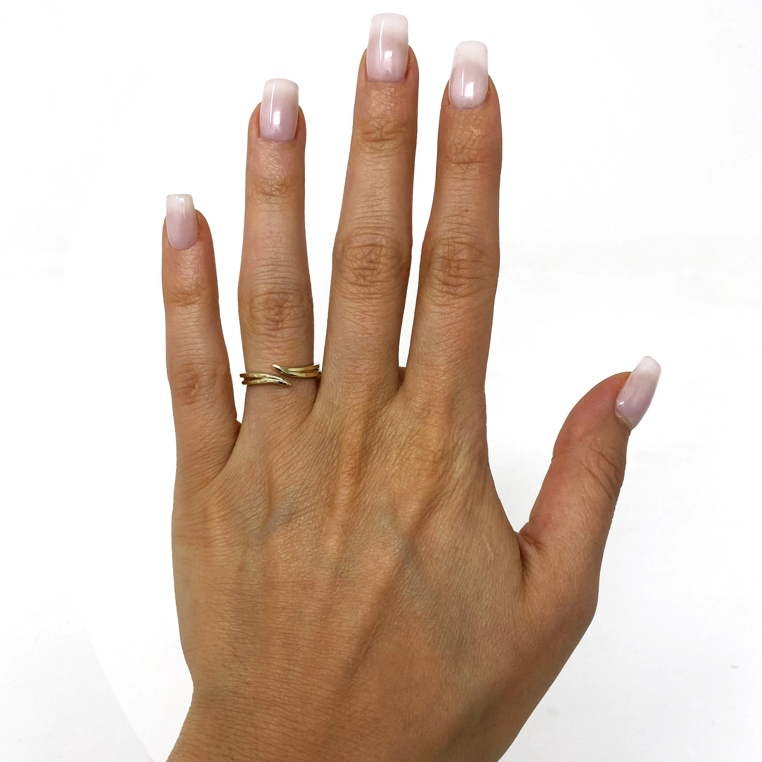 14k Yellow Gold Stackable Bypass Ring 2.4 grams Size 6