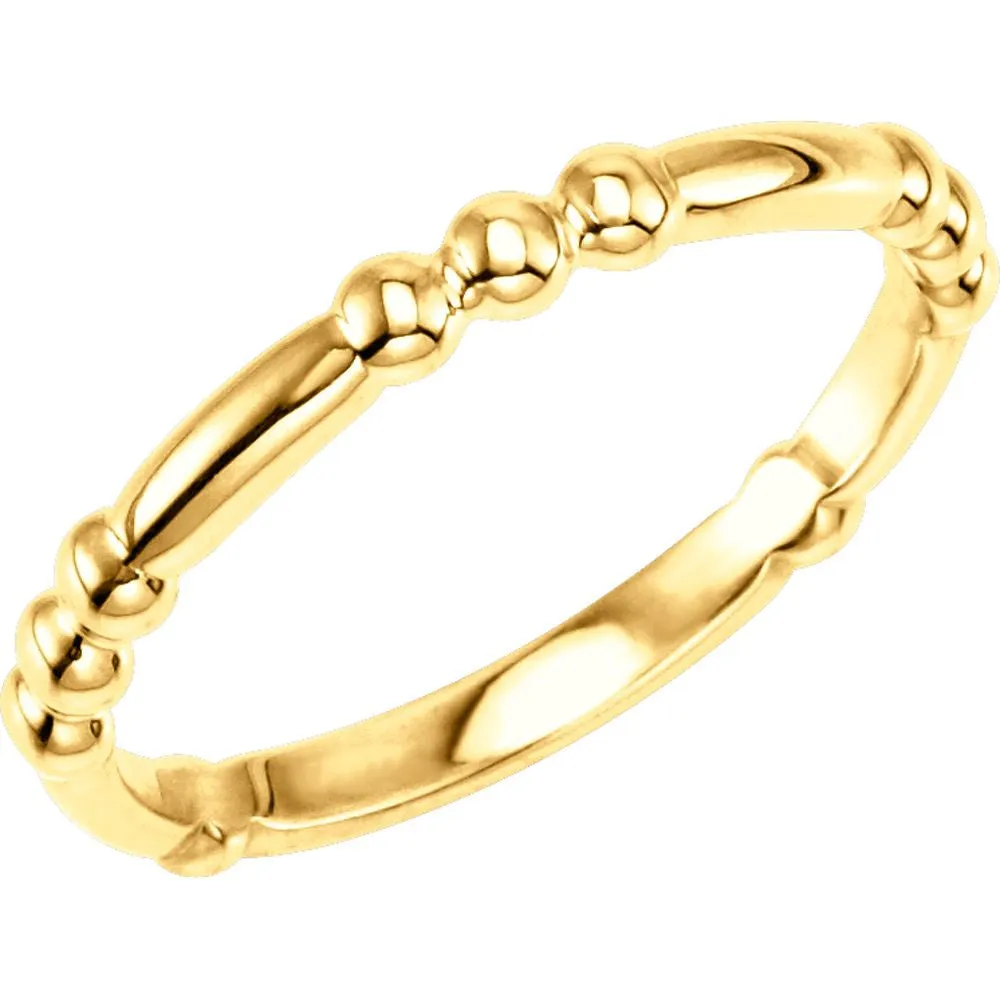 14k Yellow Gold Stackable Ring, Size 7