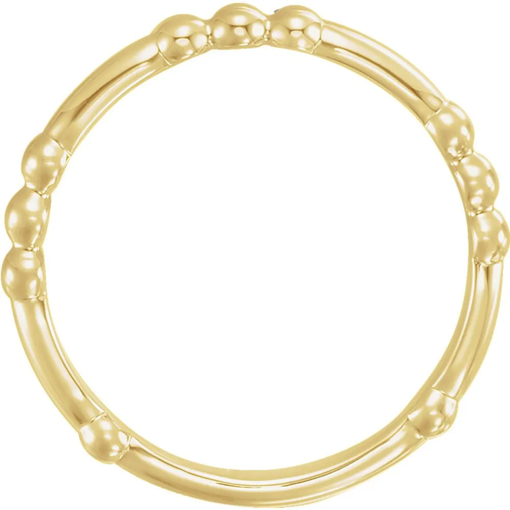 14k Yellow Gold Stackable Ring, Size 7