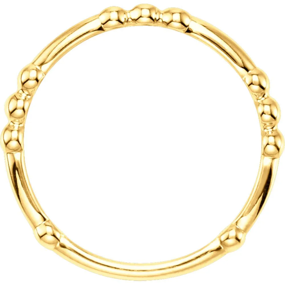 14k Yellow Gold Stackable Ring, Size 7