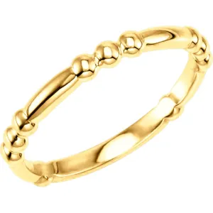 14k Yellow Gold Stackable Ring, Size 7