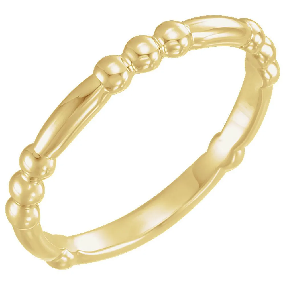 14k Yellow Gold Stackable Ring, Size 7