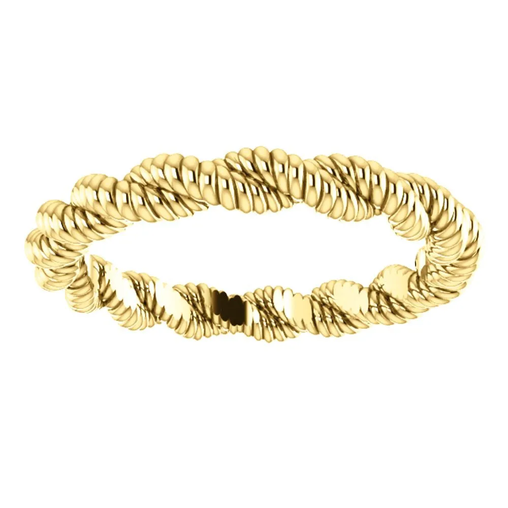 14k Yellow Gold Twisted Rope Band Size 5