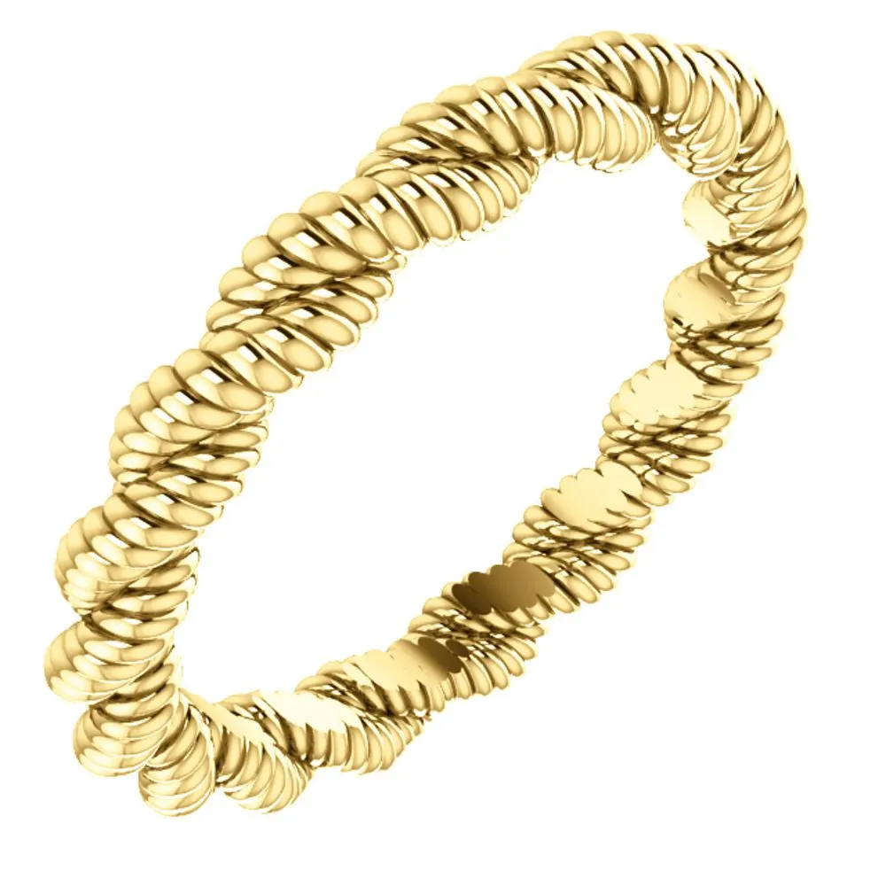 14k Yellow Gold Twisted Rope Band Size 5