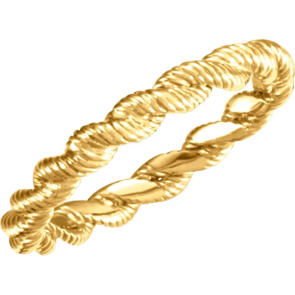 14k Yellow Gold Twisted Rope Band Size 5