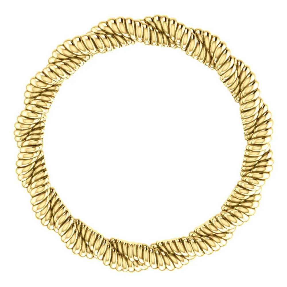14k Yellow Gold Twisted Rope Band Size 5