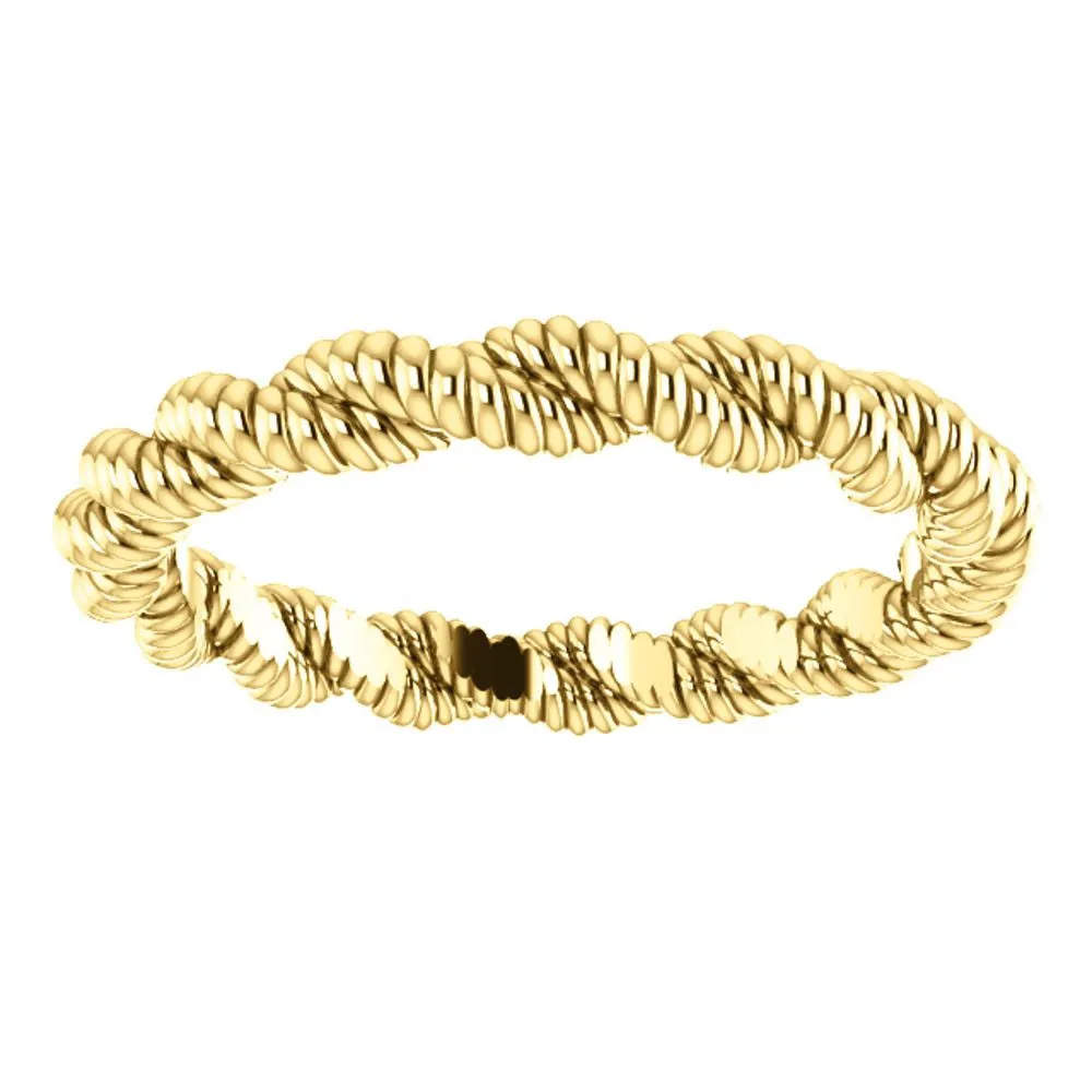 14k Yellow Gold Twisted Rope Band Size 5