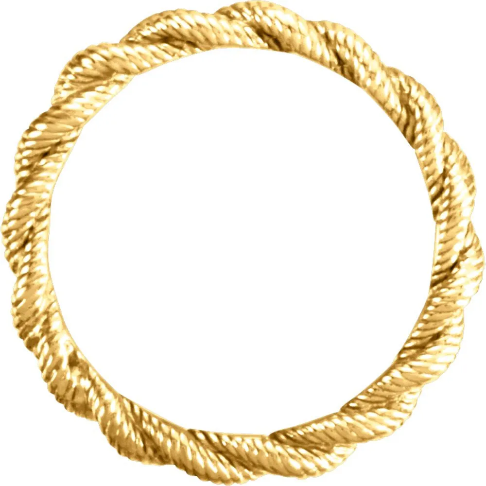 14k Yellow Gold Twisted Rope Band Size 5
