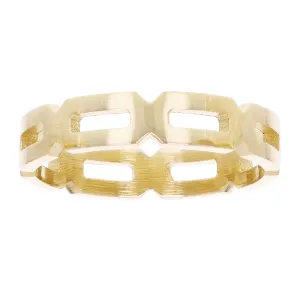 14k Yellow Gold Wide Hexagon Stackable Ring Size 7.5 4.3mm 3.3 grams