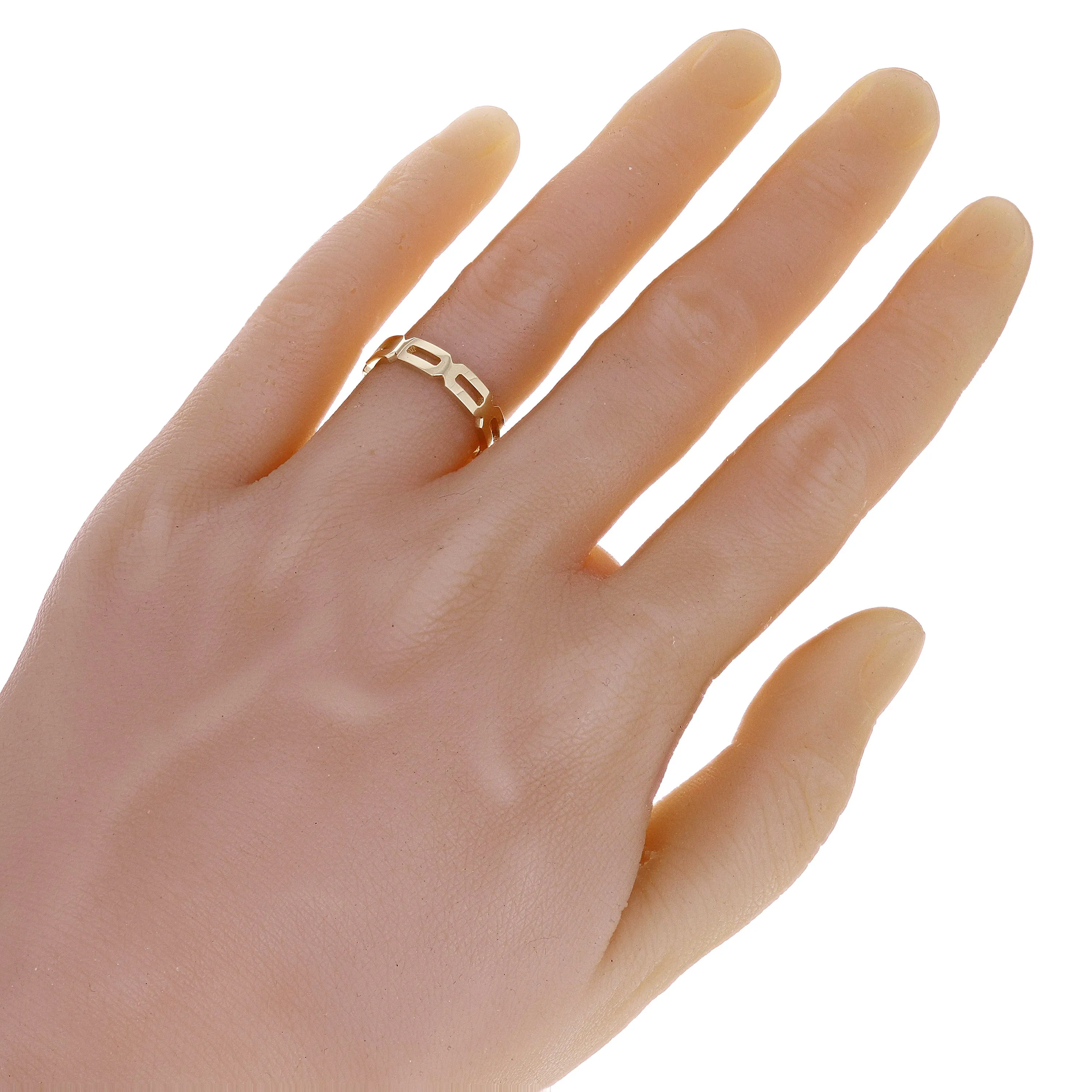 14k Yellow Gold Wide Hexagon Stackable Ring Size 7.5 4.3mm 3.3 grams