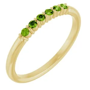 14K Yellow Natural Peridot Stackable Ring