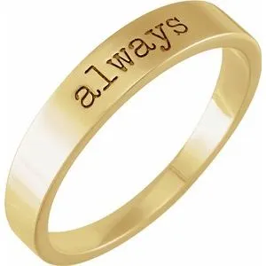 14K Yellow "Always" Stackable Ring Size 8