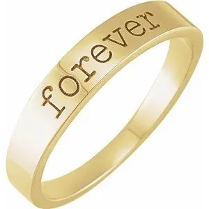 14K Yellow "Forever" Stackable Ring Size 8