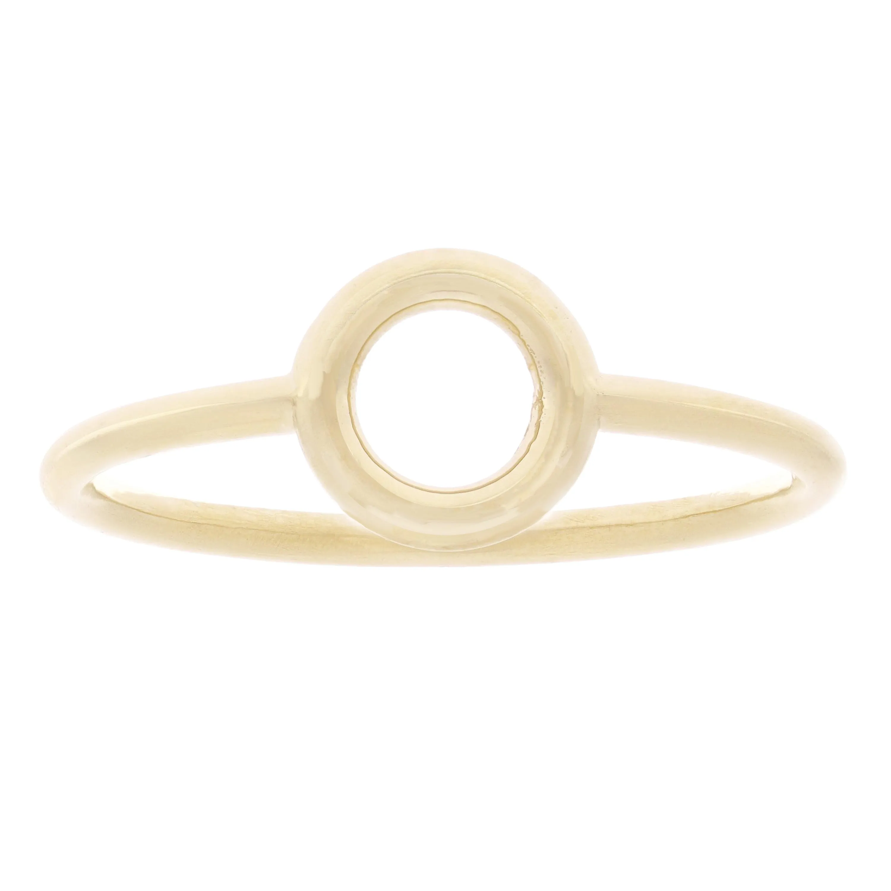 14k Yellow White or Rose Gold Bright Polished Open Circle Stackable Ring Size 7