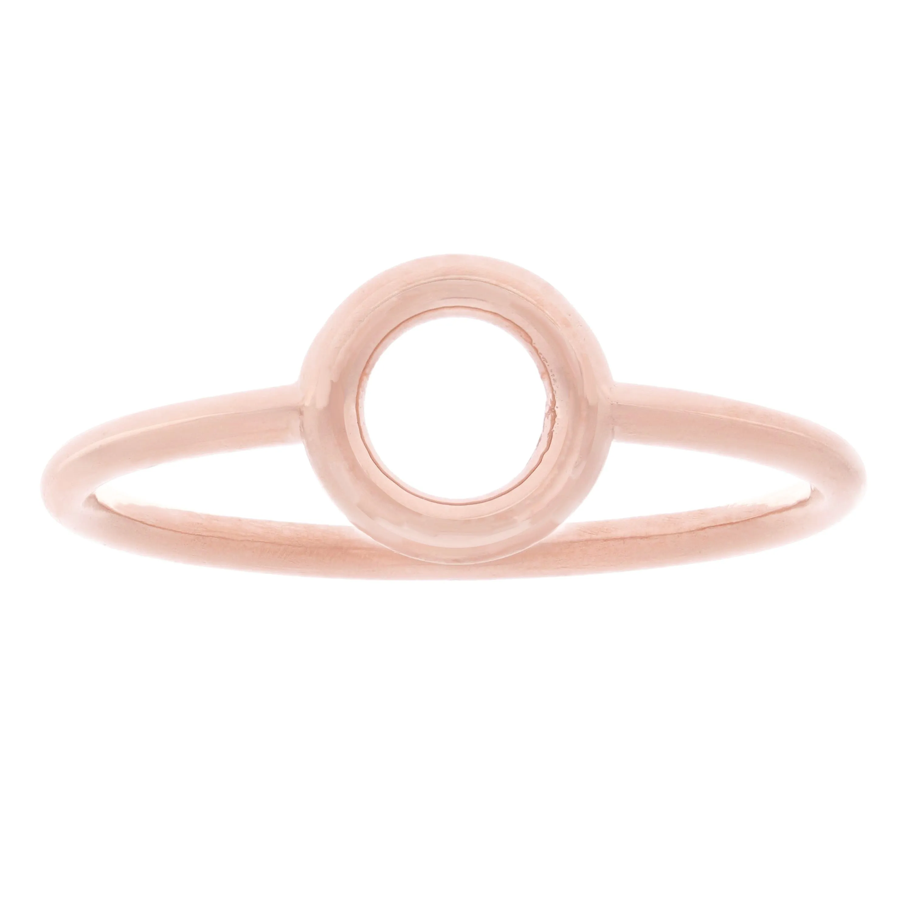 14k Yellow White or Rose Gold Bright Polished Open Circle Stackable Ring Size 7