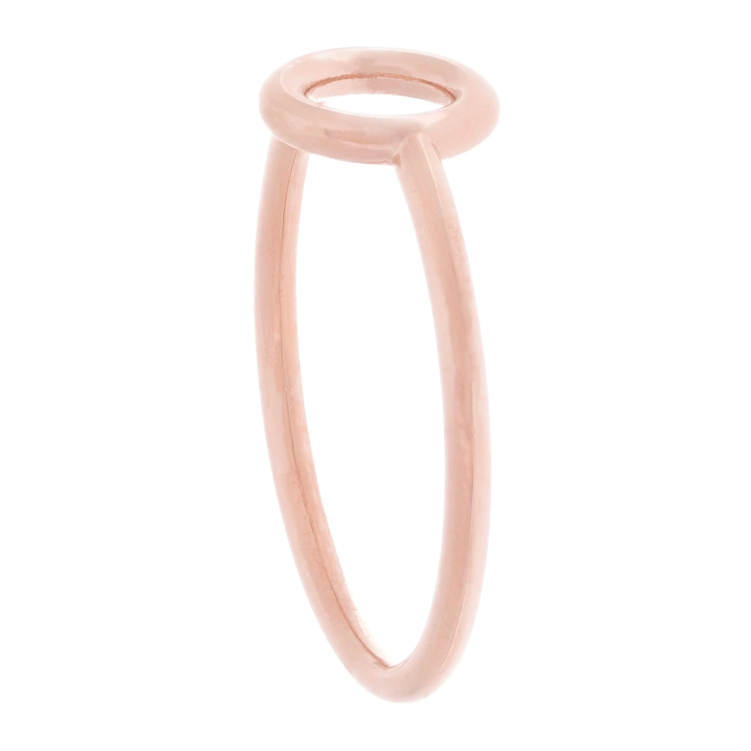 14k Yellow White or Rose Gold Bright Polished Open Circle Stackable Ring Size 7