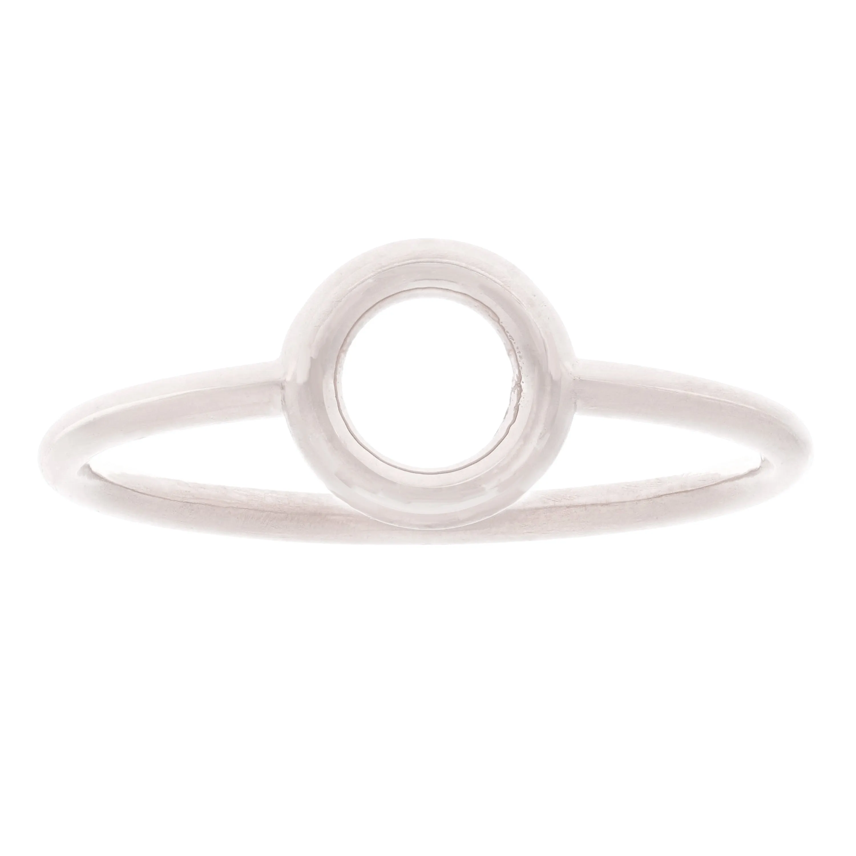 14k Yellow White or Rose Gold Bright Polished Open Circle Stackable Ring Size 7