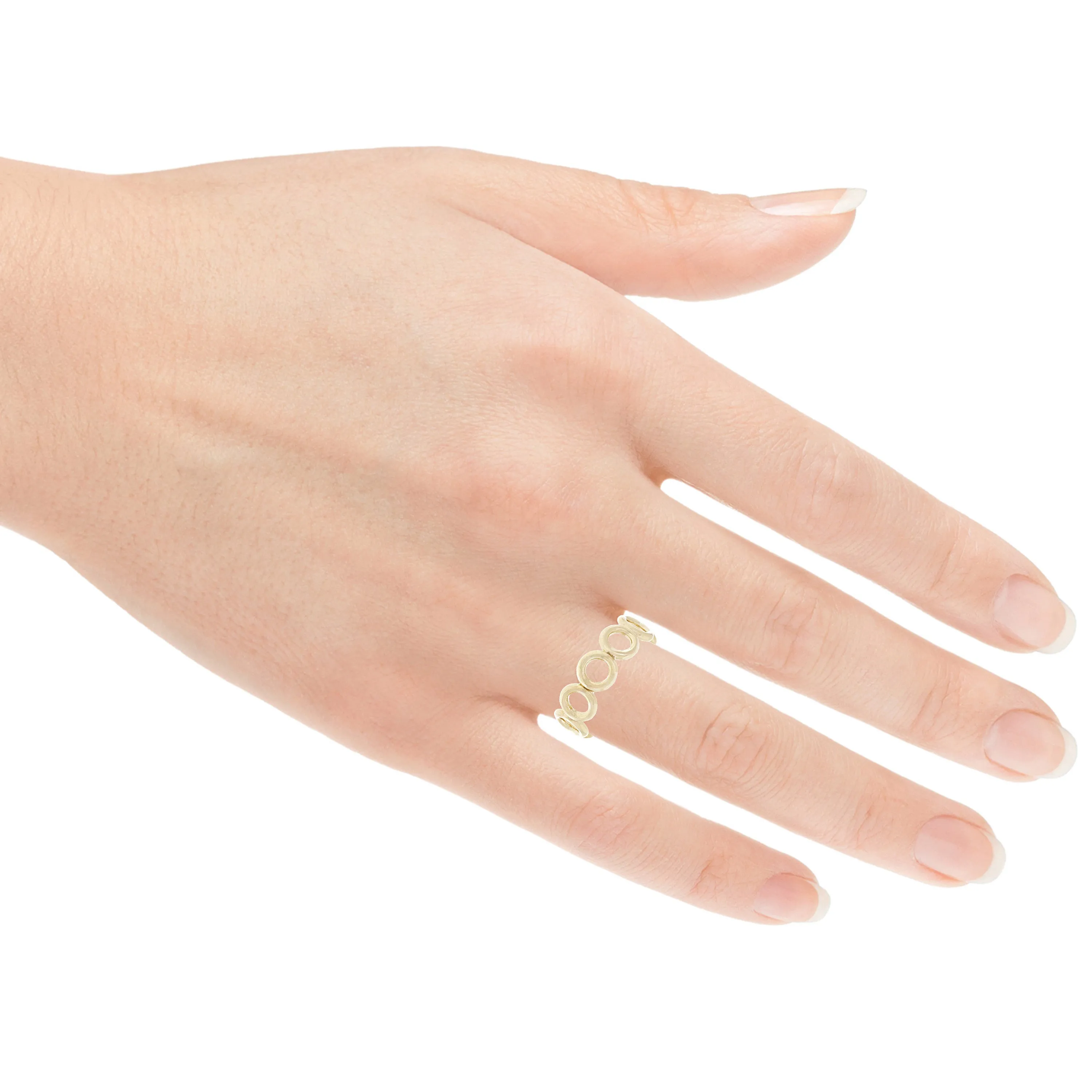 14k Yellow White or Rose Gold Bright Polished Open Eternity Circle Stackable Band Size 7