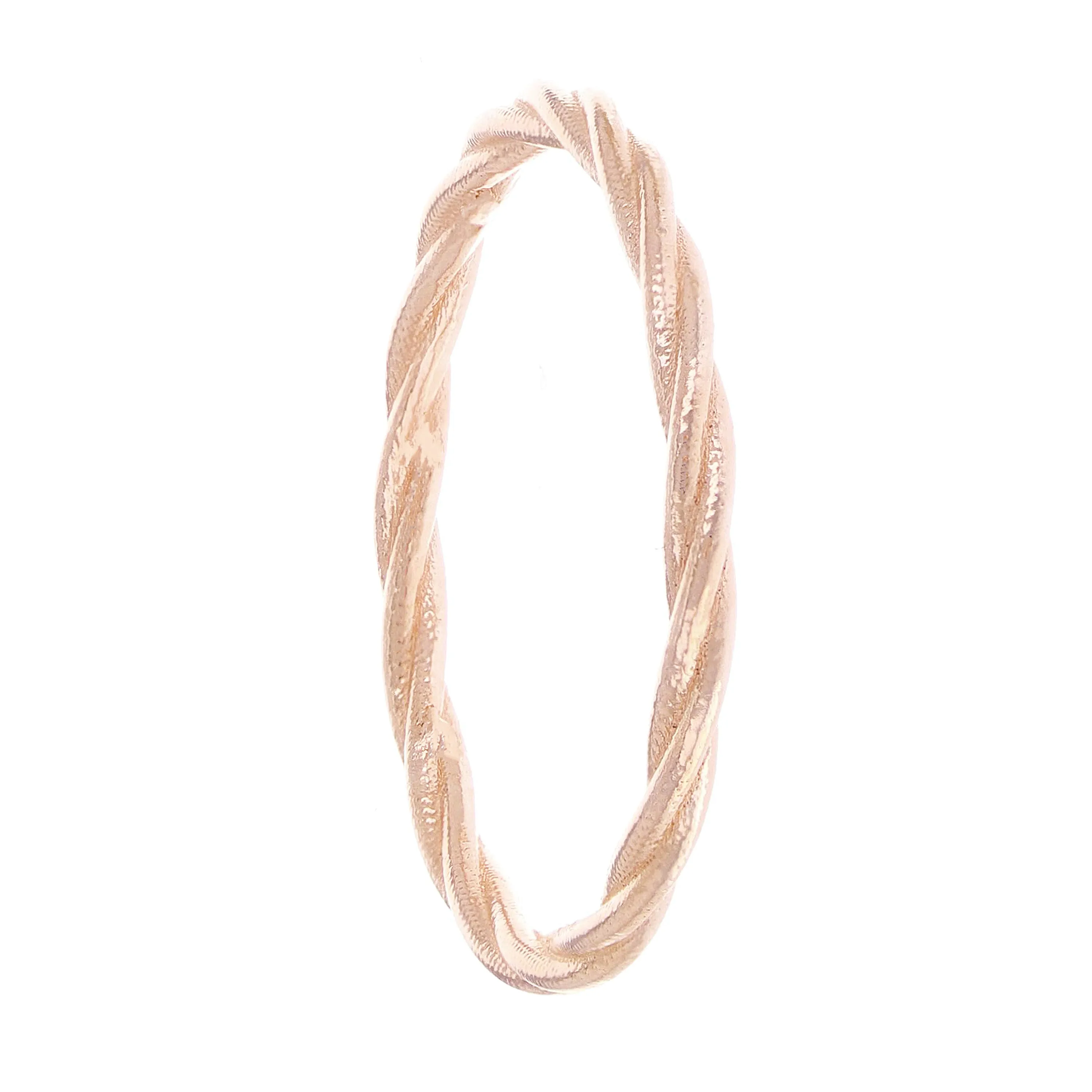 14k Yellow White or Rose Gold Twisted Rope Bright Polished Textured Finish Stackable Ring Band Size 5