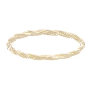 14k Yellow White or Rose Gold Twisted Rope Bright Polished Textured Finish Stackable Ring Band Size 5