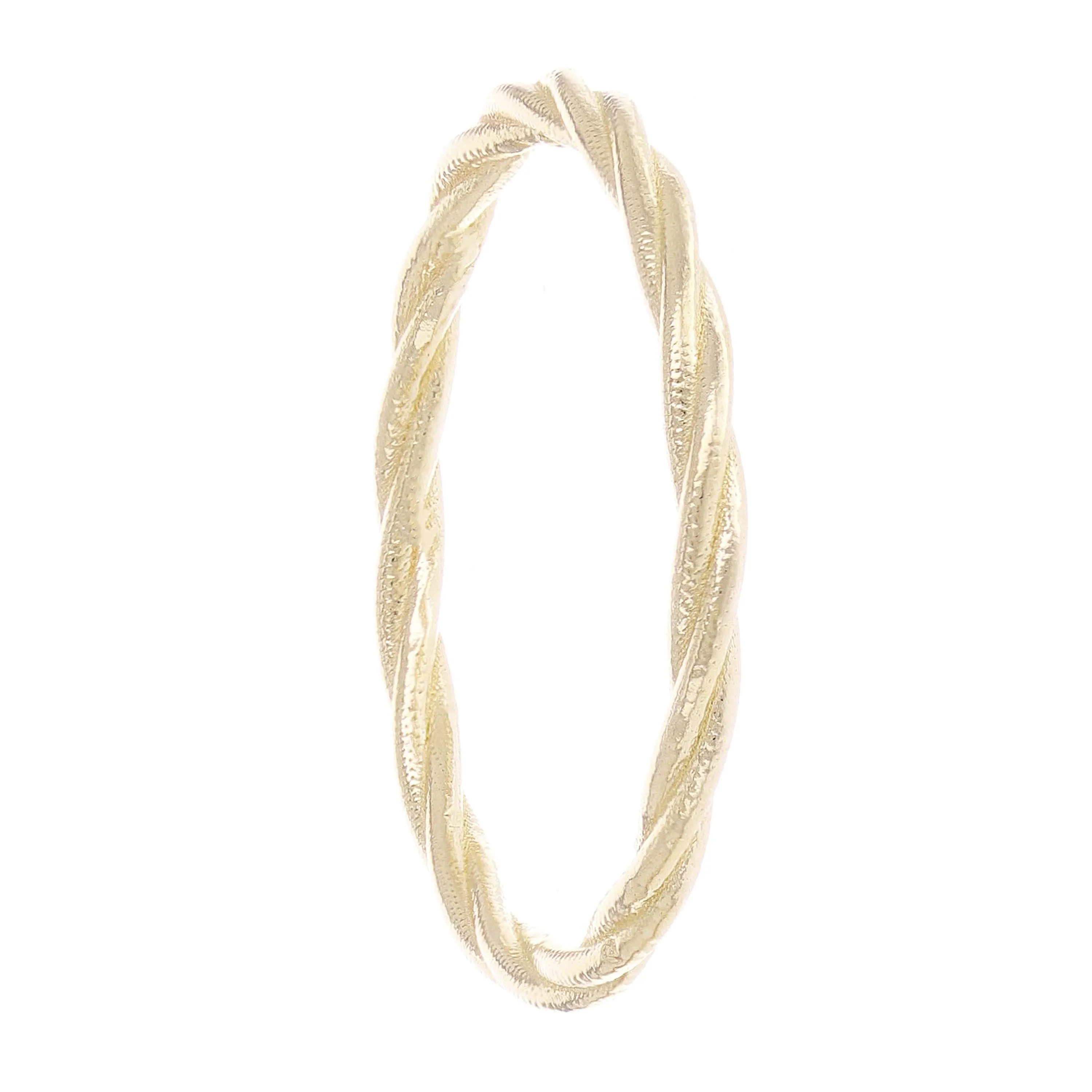 14k Yellow White or Rose Gold Twisted Rope Bright Polished Textured Finish Stackable Ring Band Size 5
