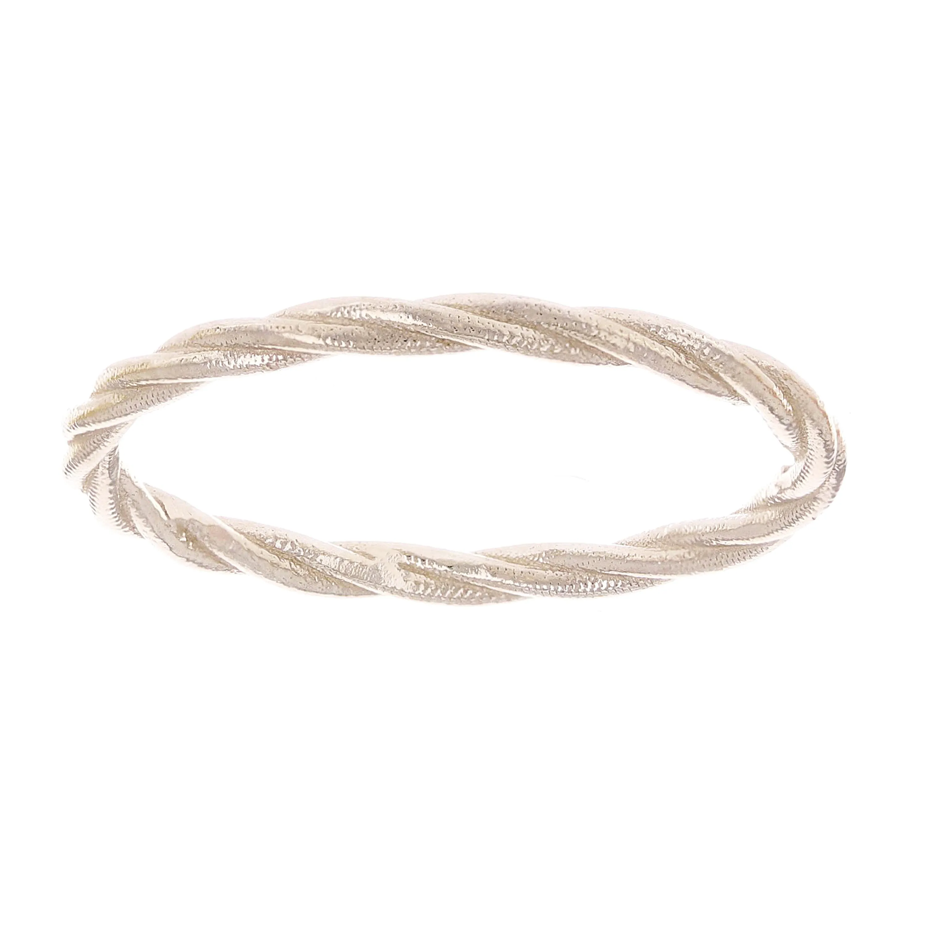 14k Yellow White or Rose Gold Twisted Rope Bright Polished Textured Finish Stackable Ring Band Size 5