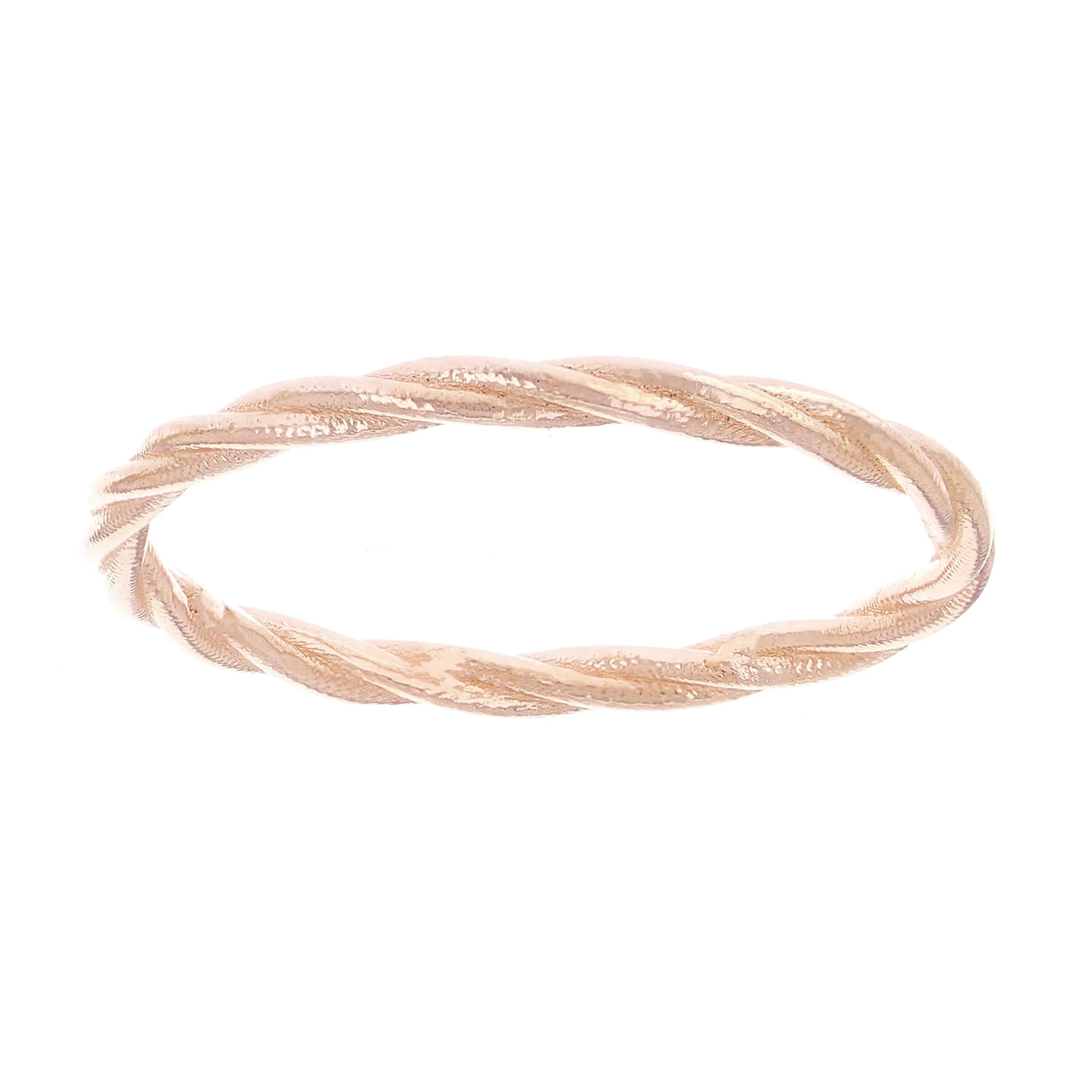 14k Yellow White or Rose Gold Twisted Rope Bright Polished Textured Finish Stackable Ring Band Size 5